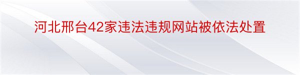 河北邢台42家违法违规网站被依法处置